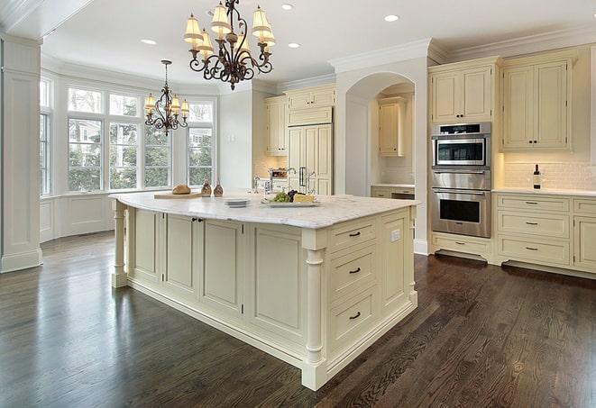 close-up of durable laminate flooring planks in Custer, KY